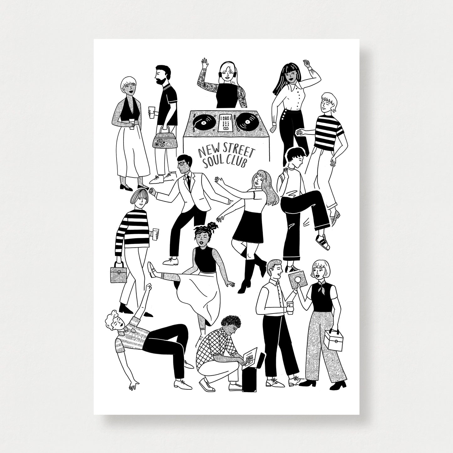 New Street Adventure 'Dancers' Limited Edition A3 Print (Black)