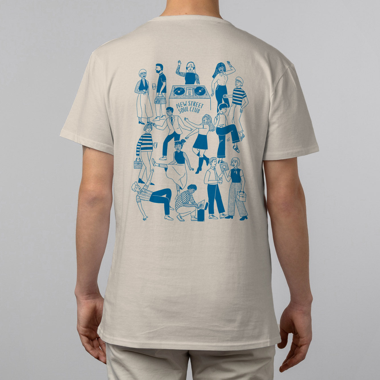 New Street Adventure 'Dancers' Tshirt - Ecru & Blue